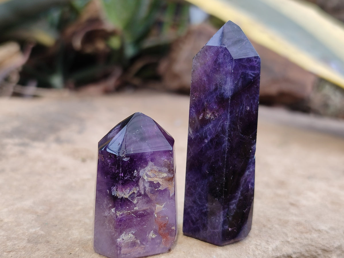 Polished Smokey Amethyst Window Quartz Points x 15 From Akansobe, Madagascar - Toprock Gemstones and Minerals 