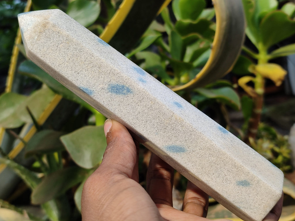 Polished Blue Spinel Spotted Quartz Spheres x 3 From Madagascar - Toprock Gemstones and Minerals 