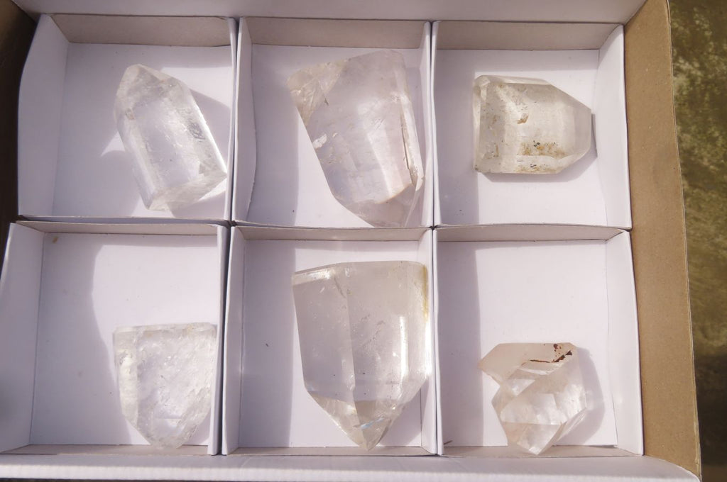 Polished Clear Quartz Points x 6 From Madagascar - Toprock Gemstones and Minerals 