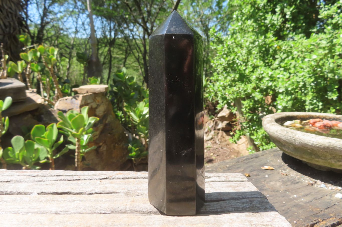 Polished Black Basalt Points x 6 From Antsirabe, Madagascar - Toprock Gemstones and Minerals 