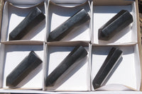 Polished Black Basalt Points x 6 From Antsirabe, Madagascar - Toprock Gemstones and Minerals 