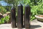 Polished Black Basalt Points x 6 From Antsirabe, Madagascar - Toprock Gemstones and Minerals 