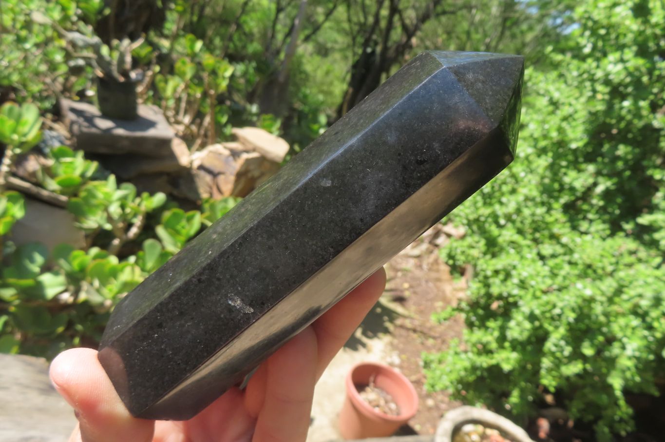 Polished Black Basalt Points x 6 From Antsirabe, Madagascar - Toprock Gemstones and Minerals 