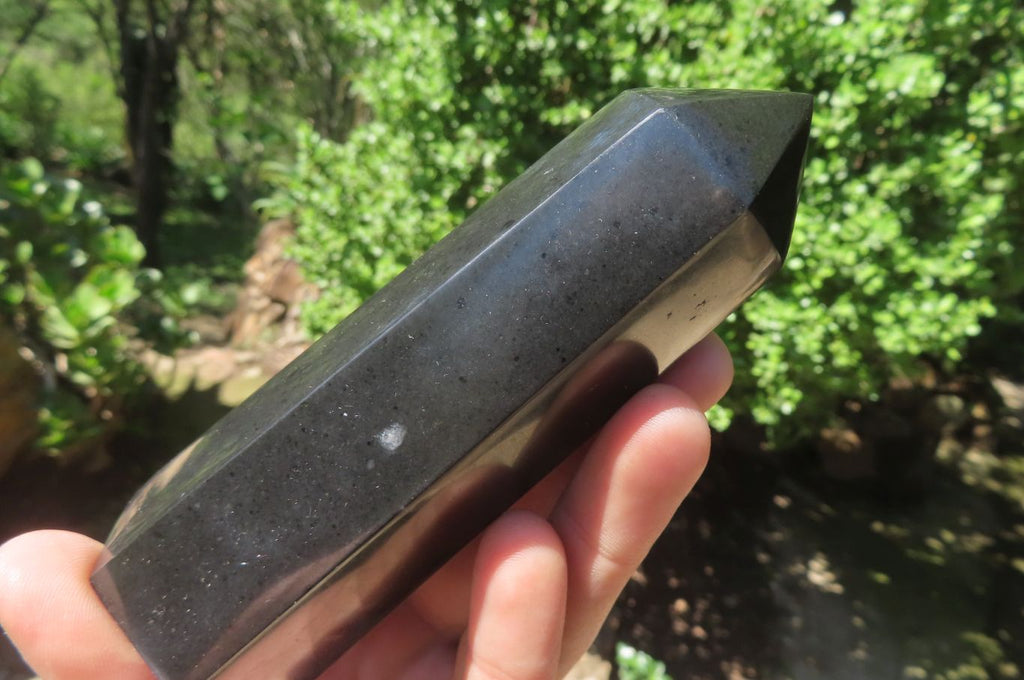 Polished Black Basalt Points x 6 From Antsirabe, Madagascar - Toprock Gemstones and Minerals 