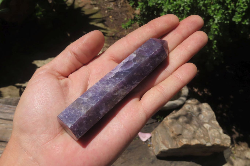 Polished Lepidolite Points x 6 From Ambatondrazaka, Madagascar - Toprock Gemstones and Minerals 