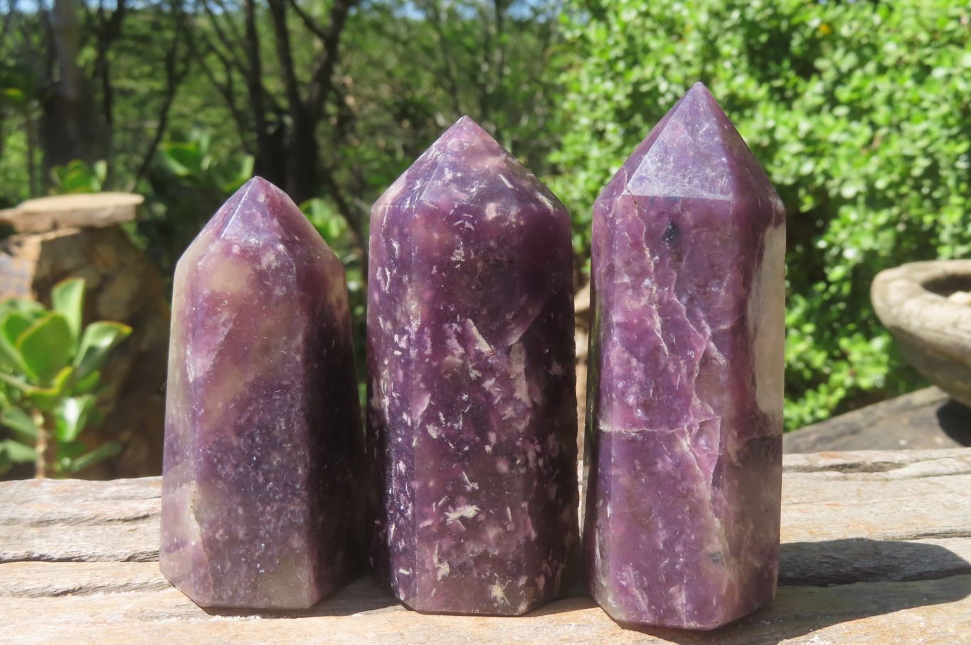 Polished Lepidolite Points x 6 From Ambatondrazaka, Madagascar - Toprock Gemstones and Minerals 