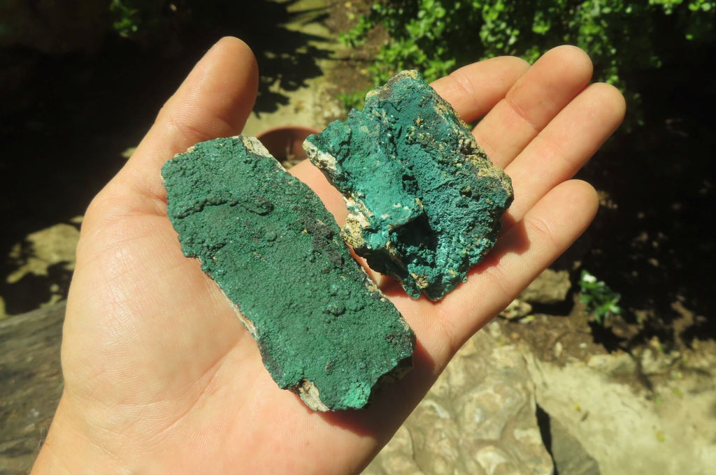 Natural Botryoidal Malachite Specimens x 12 From Congo - Toprock Gemstones and Minerals 