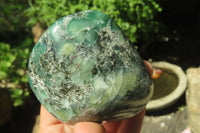 Polished Rare Emerald Mica In Matrix Standing Free Forms x 3 From Mutoko, Zimbabwe - Toprock Gemstones and Minerals 