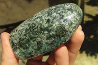Polished Rare Emerald Mica In Matrix Standing Free Forms x 3 From Mutoko, Zimbabwe - Toprock Gemstones and Minerals 