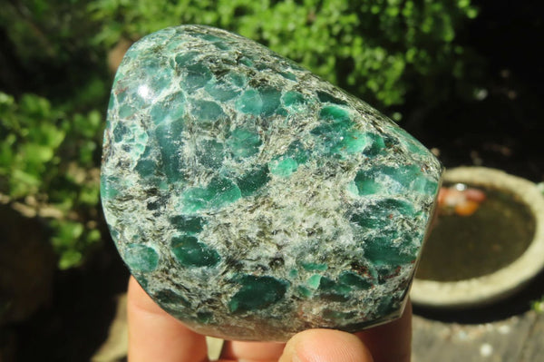 Polished Rare Emerald Mica In Matrix Standing Free Forms x 3 From Mutoko, Zimbabwe - Toprock Gemstones and Minerals 