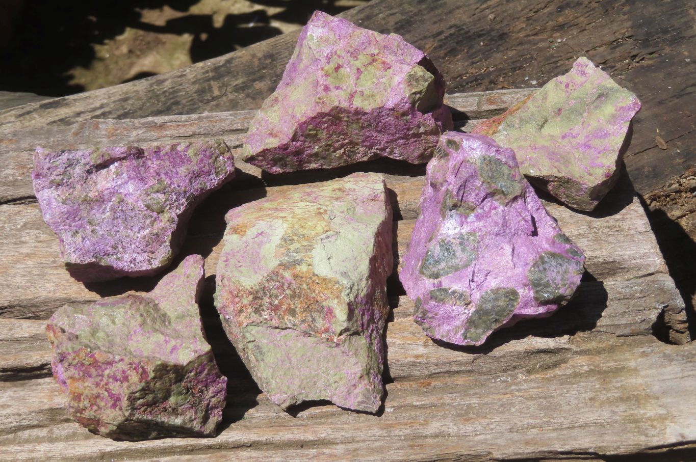 Natural Stichtite Cobbed Specimens x 6 From Barberton, South Africa - Toprock Gemstones and Minerals 