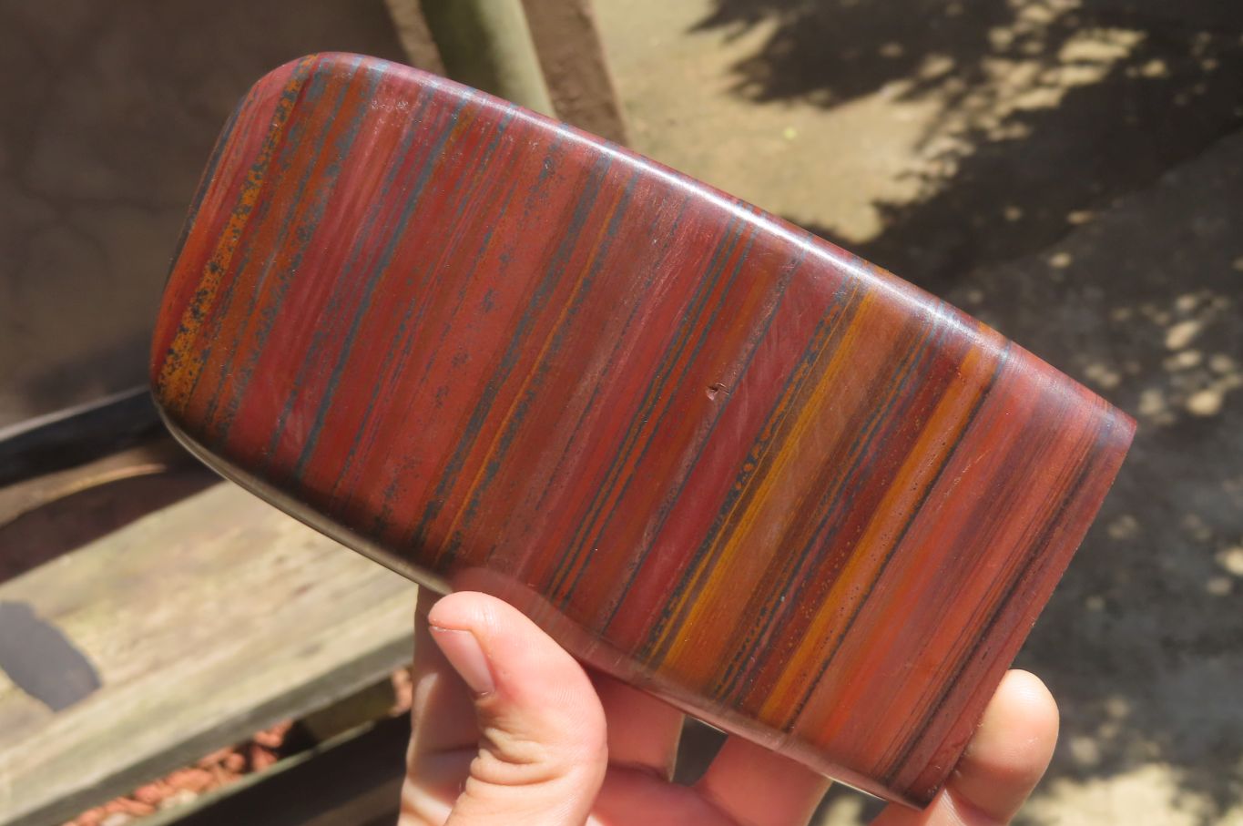 Polished Tiger Iron Jasper Standing Free Forms x 3 From South Africa - Toprock Gemstones and Minerals 