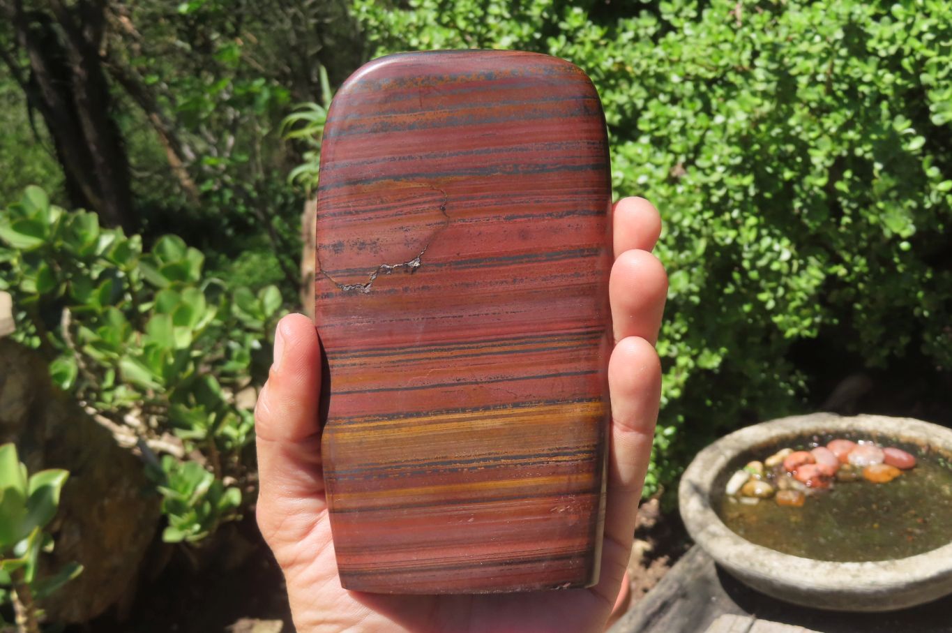 Polished Tiger Iron Jasper Standing Free Forms x 3 From South Africa - Toprock Gemstones and Minerals 