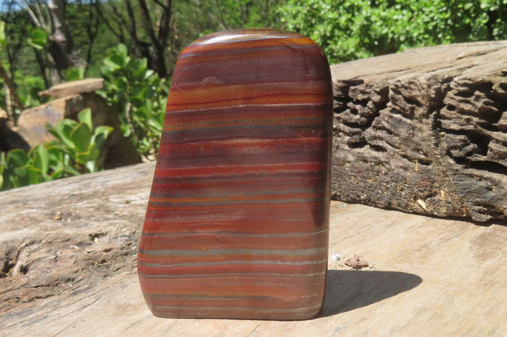 Polished Tiger Iron Jasper Standing Free Forms x 3 From South Africa - Toprock Gemstones and Minerals 