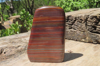 Polished Tiger Iron Jasper Standing Free Forms x 3 From South Africa - Toprock Gemstones and Minerals 