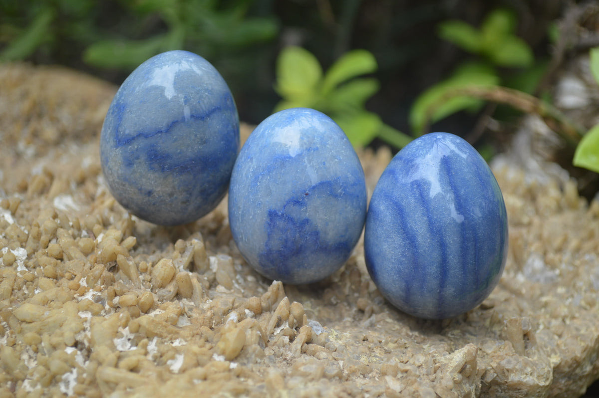 Polished Small Blue Marble Eggs - Sold Per Item - From China - Toprock Gemstones and Minerals 