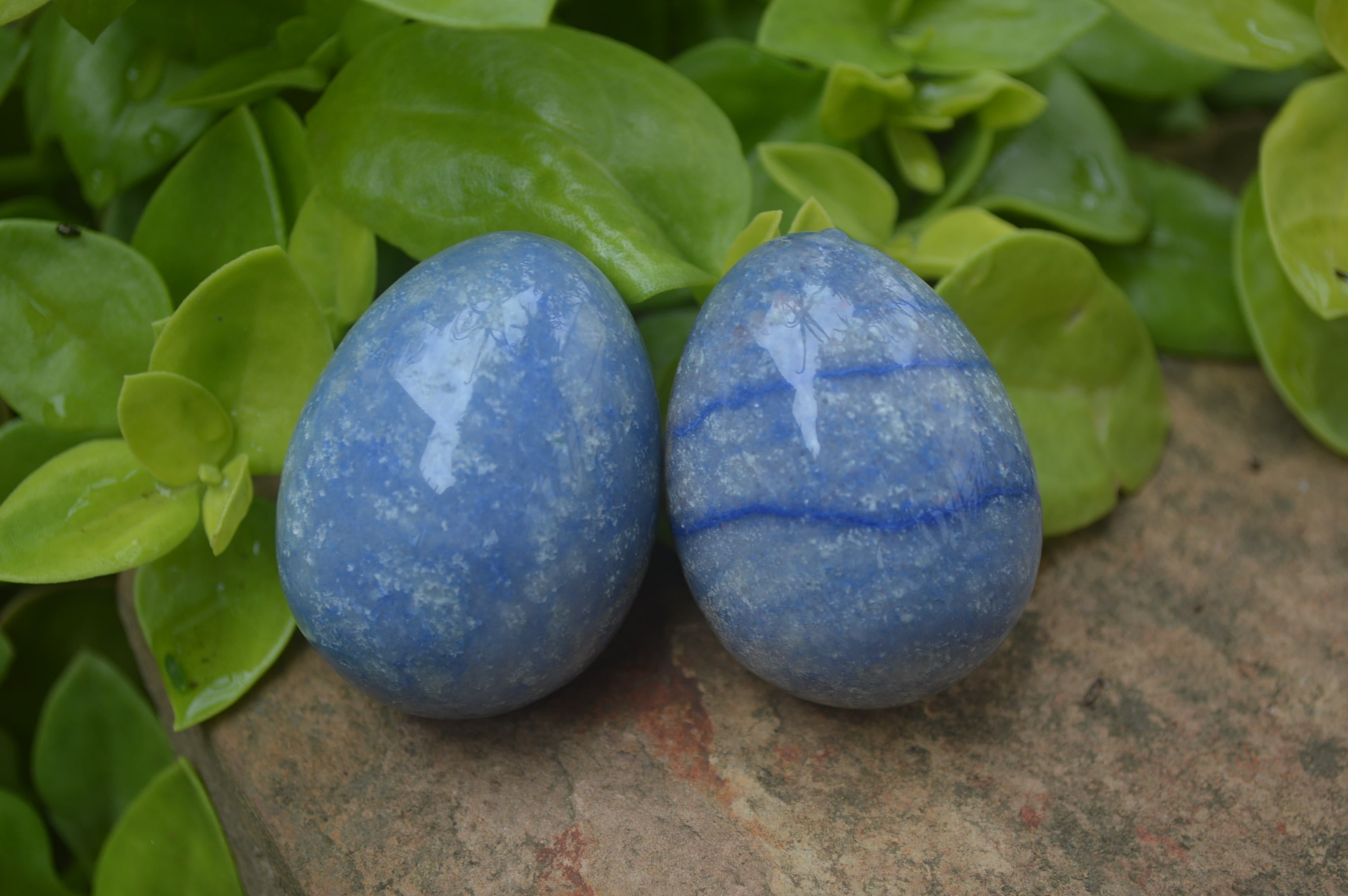 Polished Small Blue Marble Eggs - Sold Per Item - From China - Toprock Gemstones and Minerals 