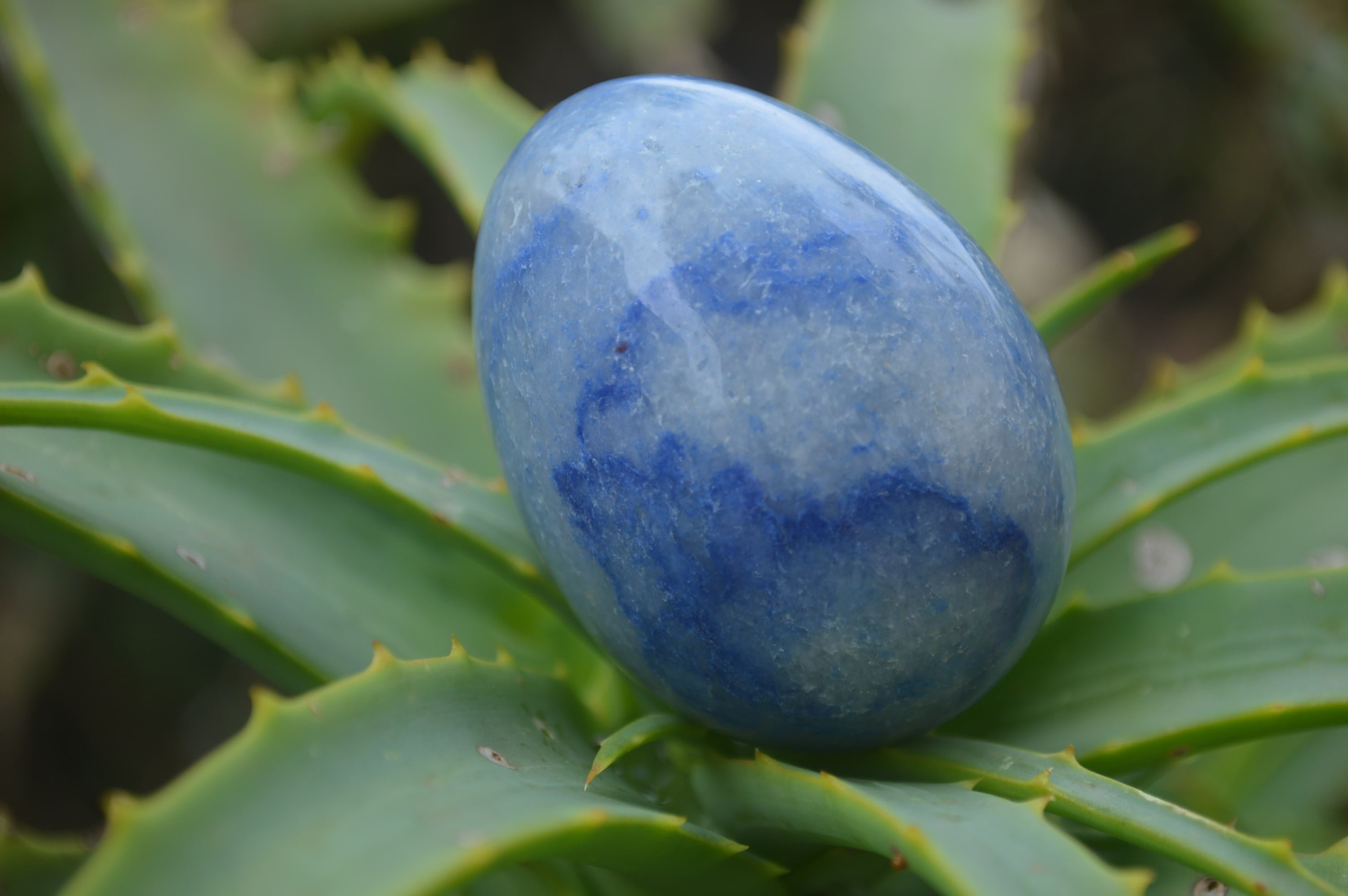 Polished Small Blue Marble Eggs - Sold Per Item - From China - Toprock Gemstones and Minerals 