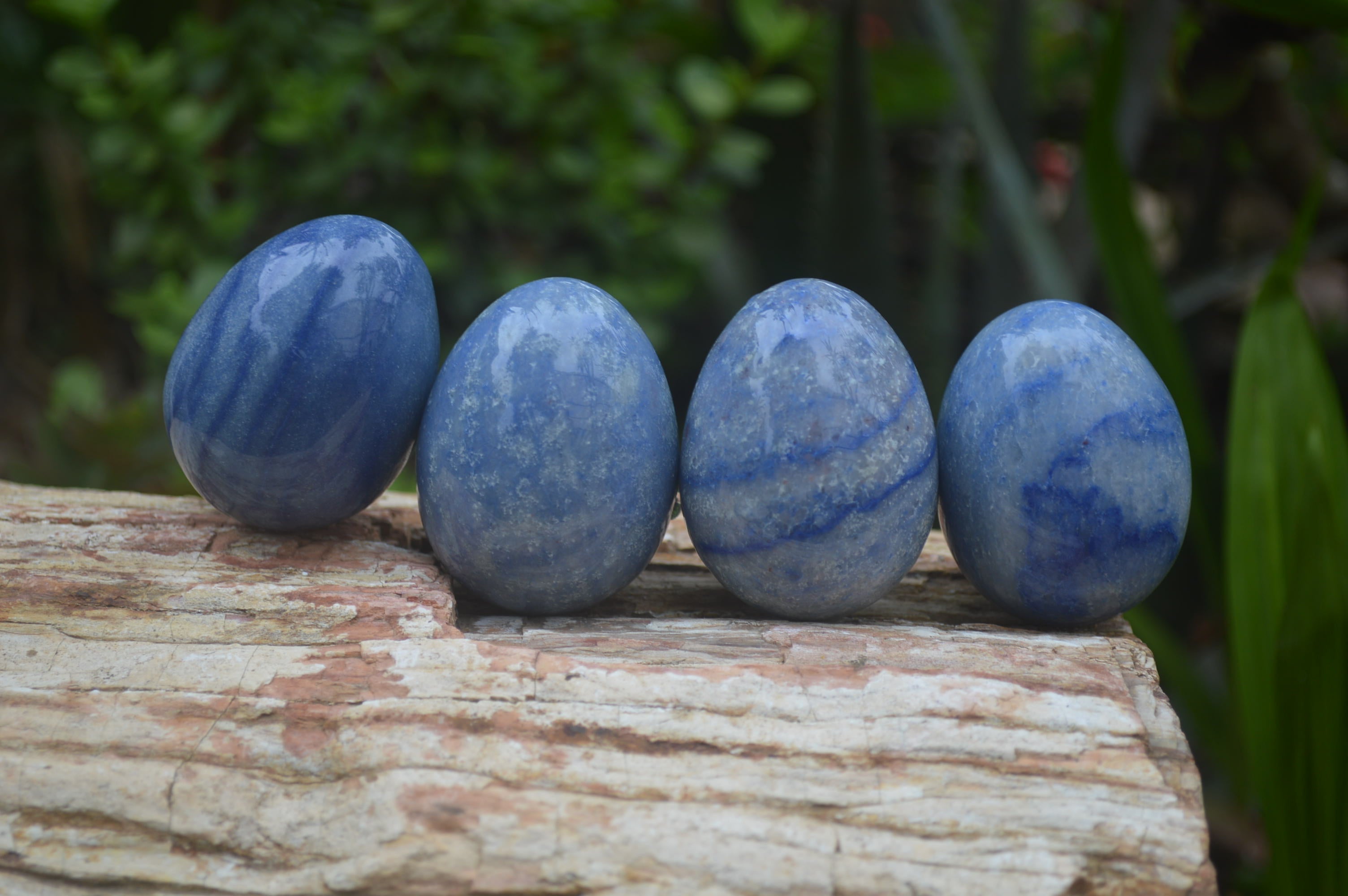 Polished Small Blue Marble Eggs - Sold Per Item - From China - Toprock Gemstones and Minerals 