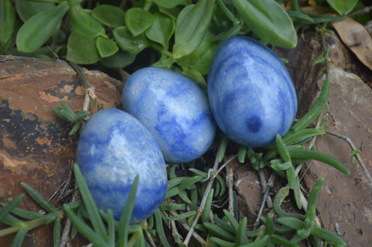 Polished Small Blue Marble Eggs - Sold Per Item - From China - Toprock Gemstones and Minerals 