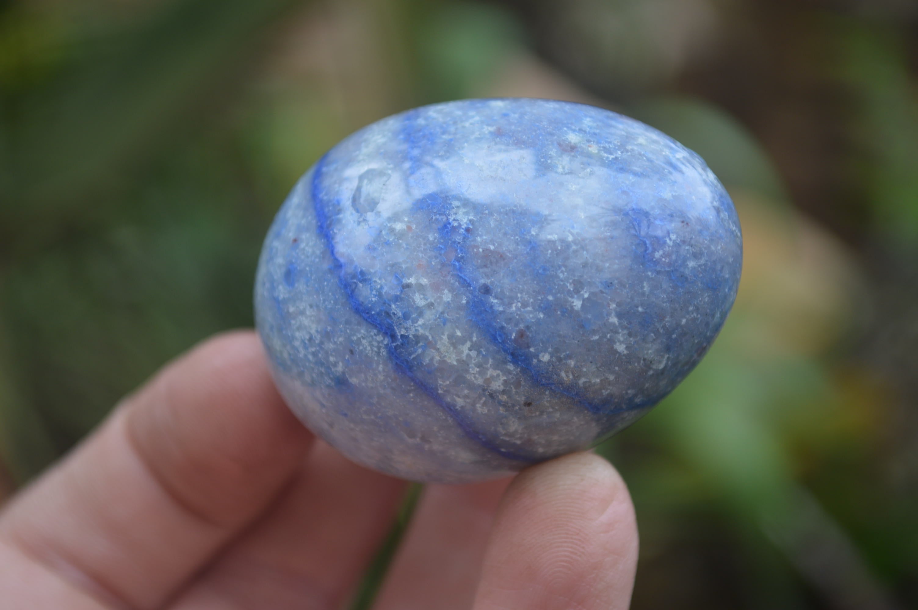 Polished Small Blue Marble Eggs - Sold Per Item - From China - Toprock Gemstones and Minerals 