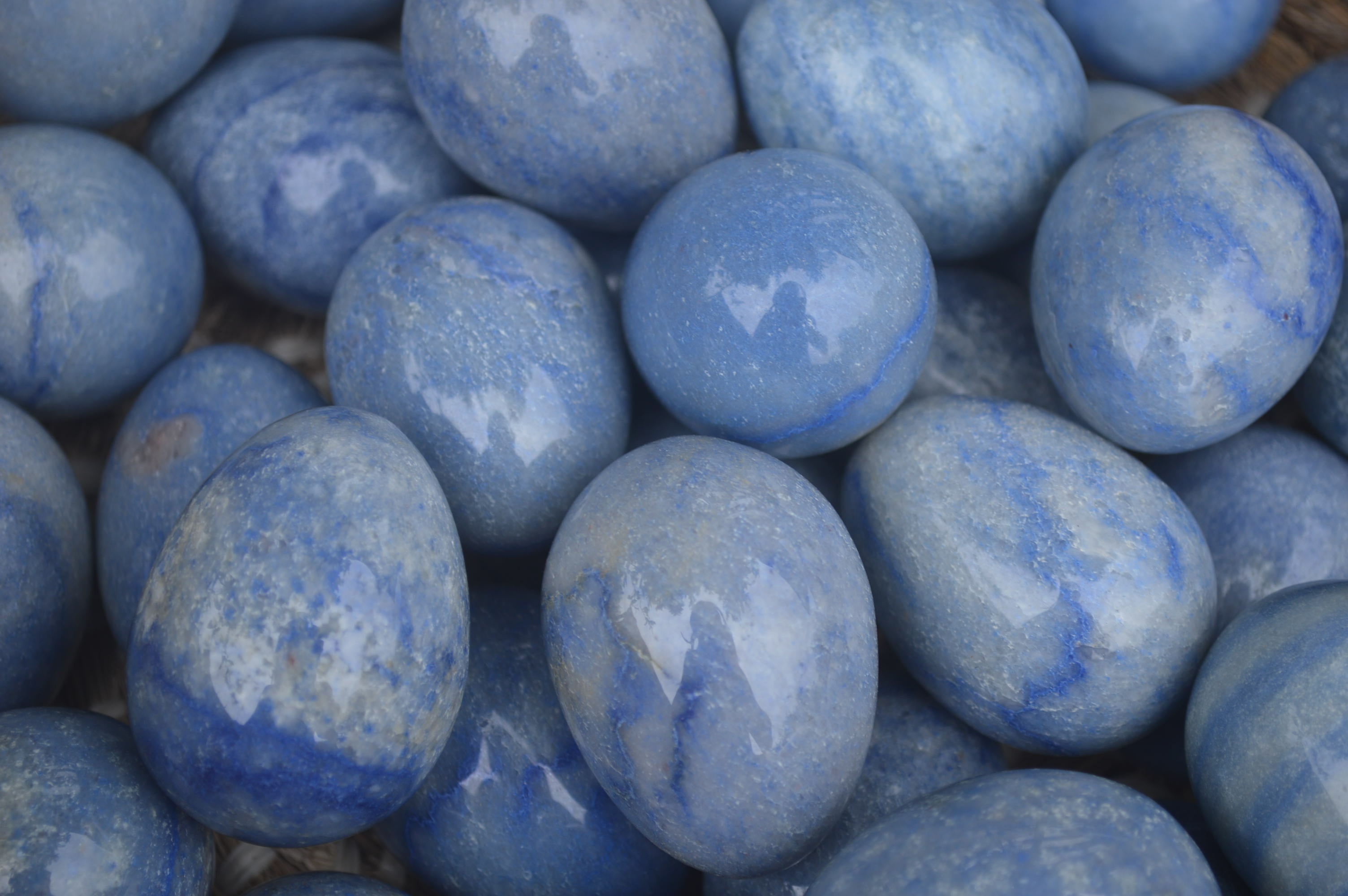 Polished Small Blue Marble Eggs - Sold Per Item - From China - Toprock Gemstones and Minerals 