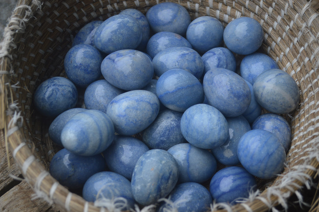 Polished Small Blue Marble Eggs - Sold Per Item - From China - Toprock Gemstones and Minerals 
