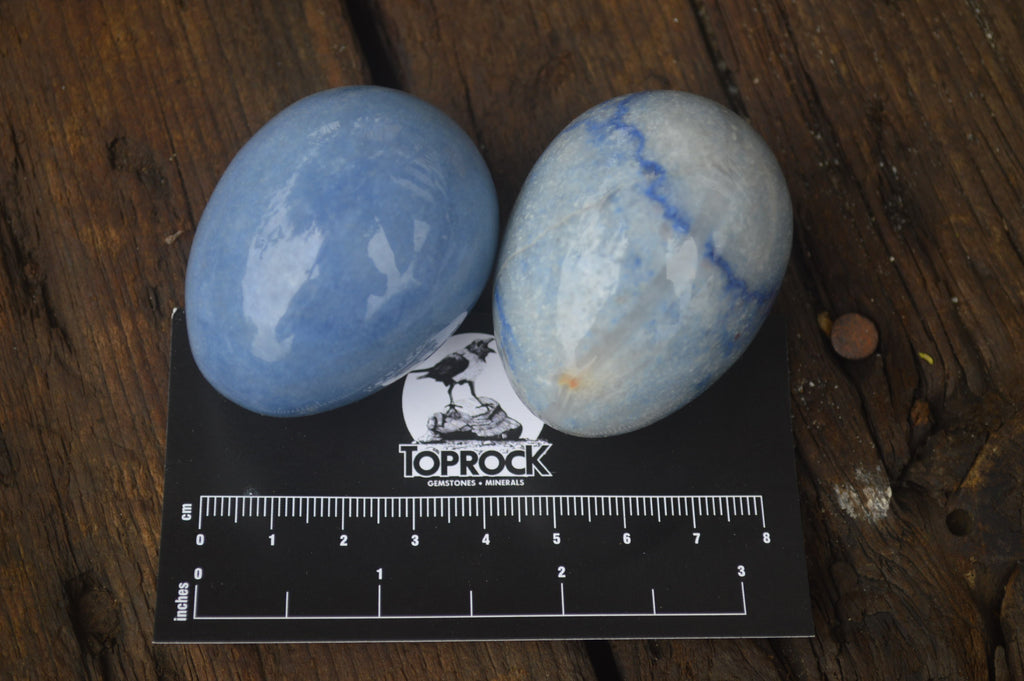 Polished Small Blue Marble Eggs - Sold Per Item - From China - Toprock Gemstones and Minerals 