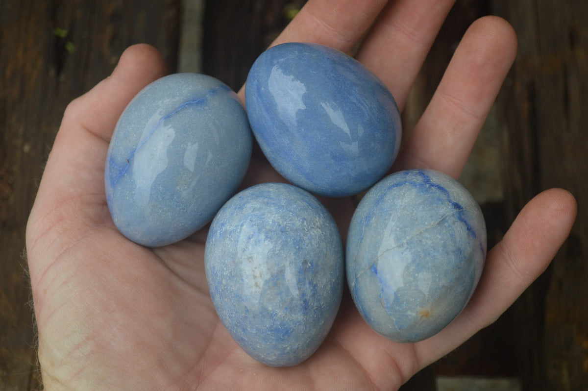 Polished Small Blue Marble Eggs - Sold Per Item - From China - Toprock Gemstones and Minerals 