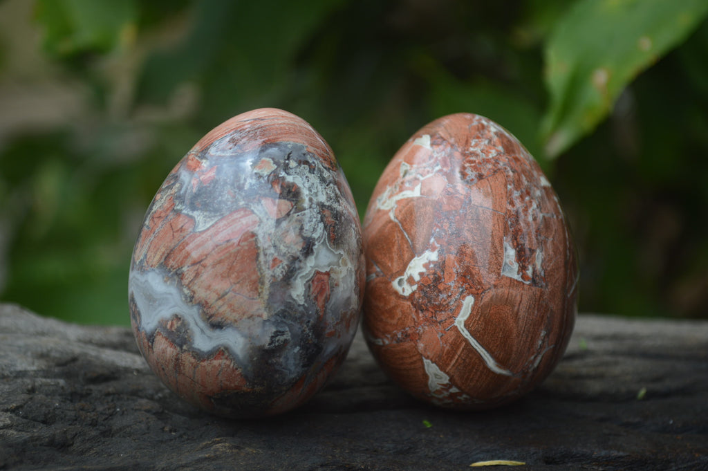 Polished Brecciated Red Jasper Eggs - Sold Per Item - From Northern Cape South Africa - Toprock Gemstones and Minerals 