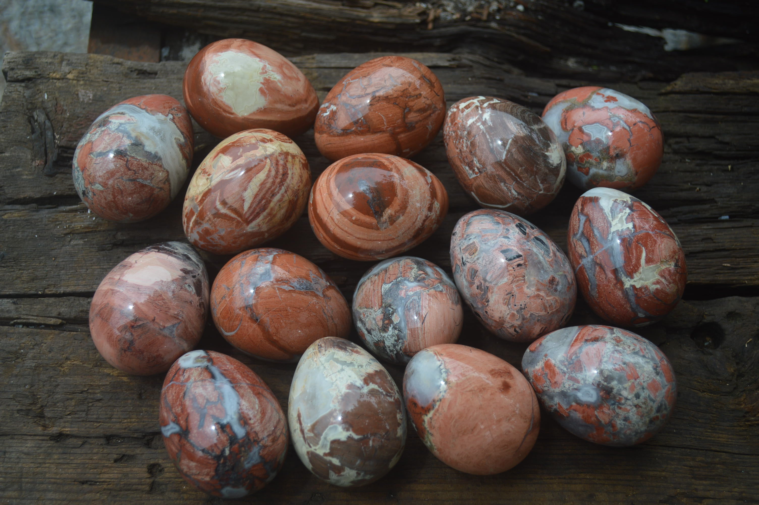 Polished Brecciated Red Jasper Eggs - Sold Per Item - From Northern Cape South Africa - Toprock Gemstones and Minerals 