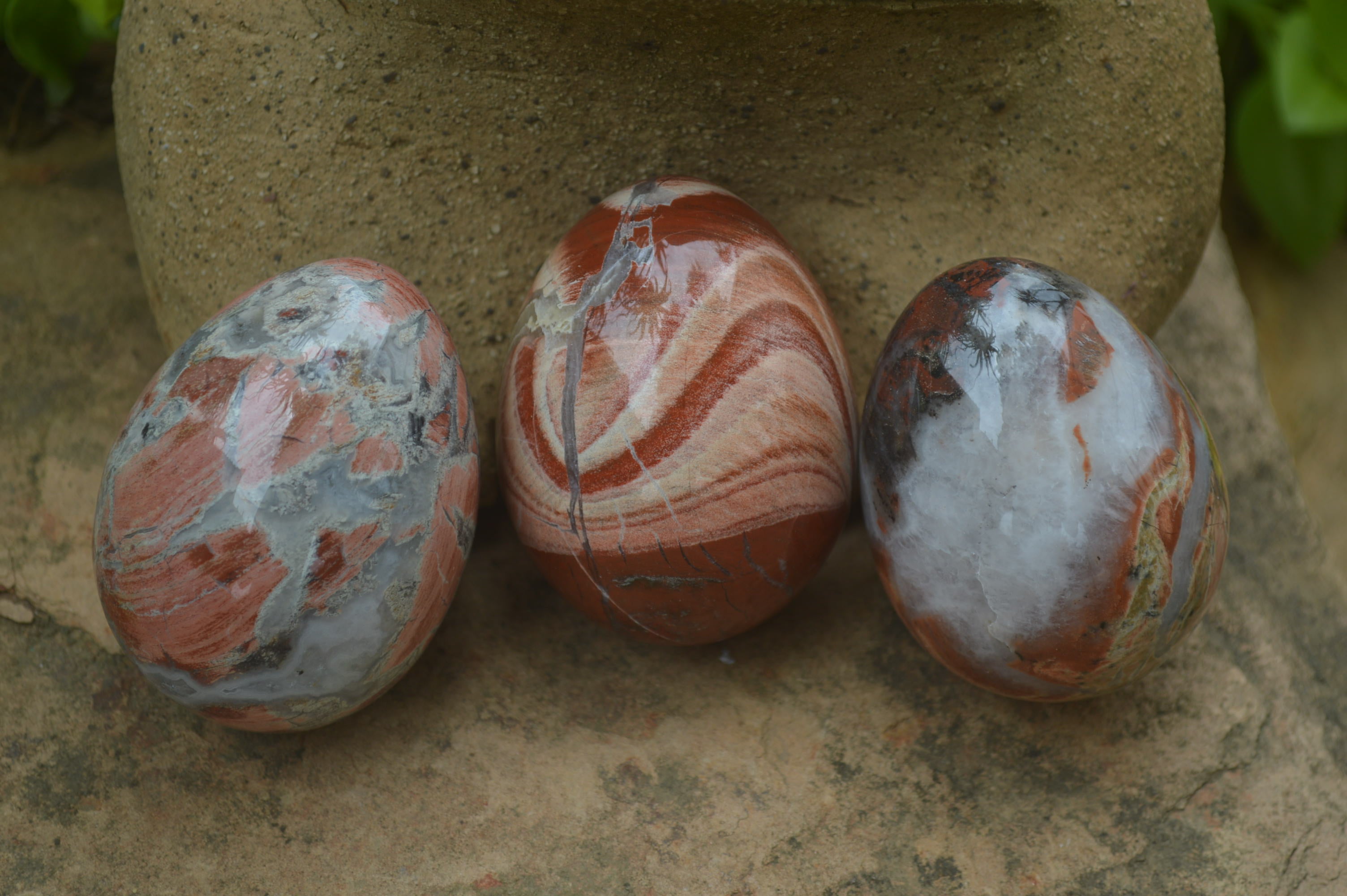 Polished Brecciated Red Jasper Eggs - Sold Per Item - From Northern Cape South Africa - Toprock Gemstones and Minerals 