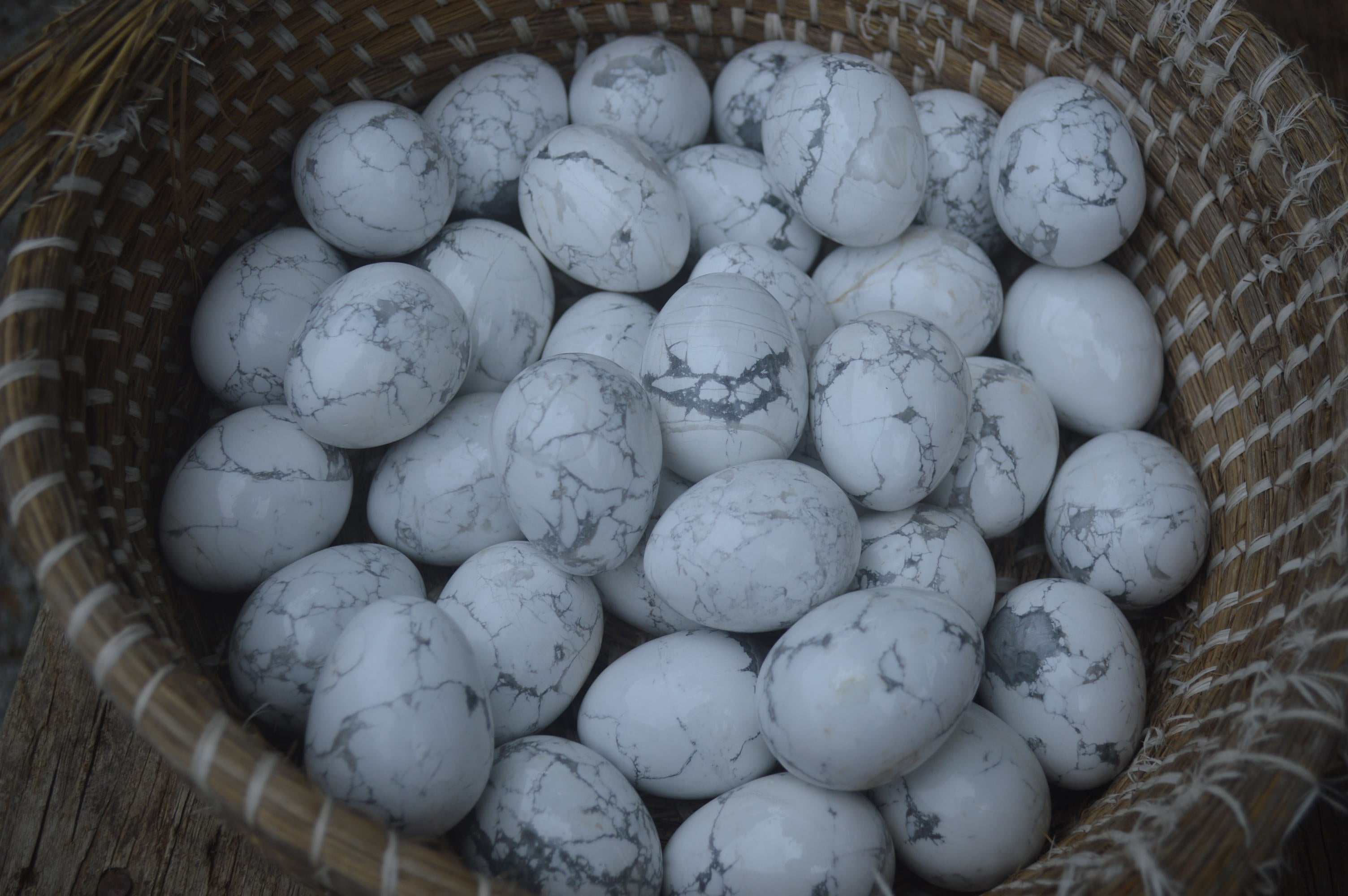 Polished Small Lightning Strike Magnesite - Howlite Gemstone Eggs - Sold Per Item - From Zimbabwe - Toprock Gemstones and Minerals 