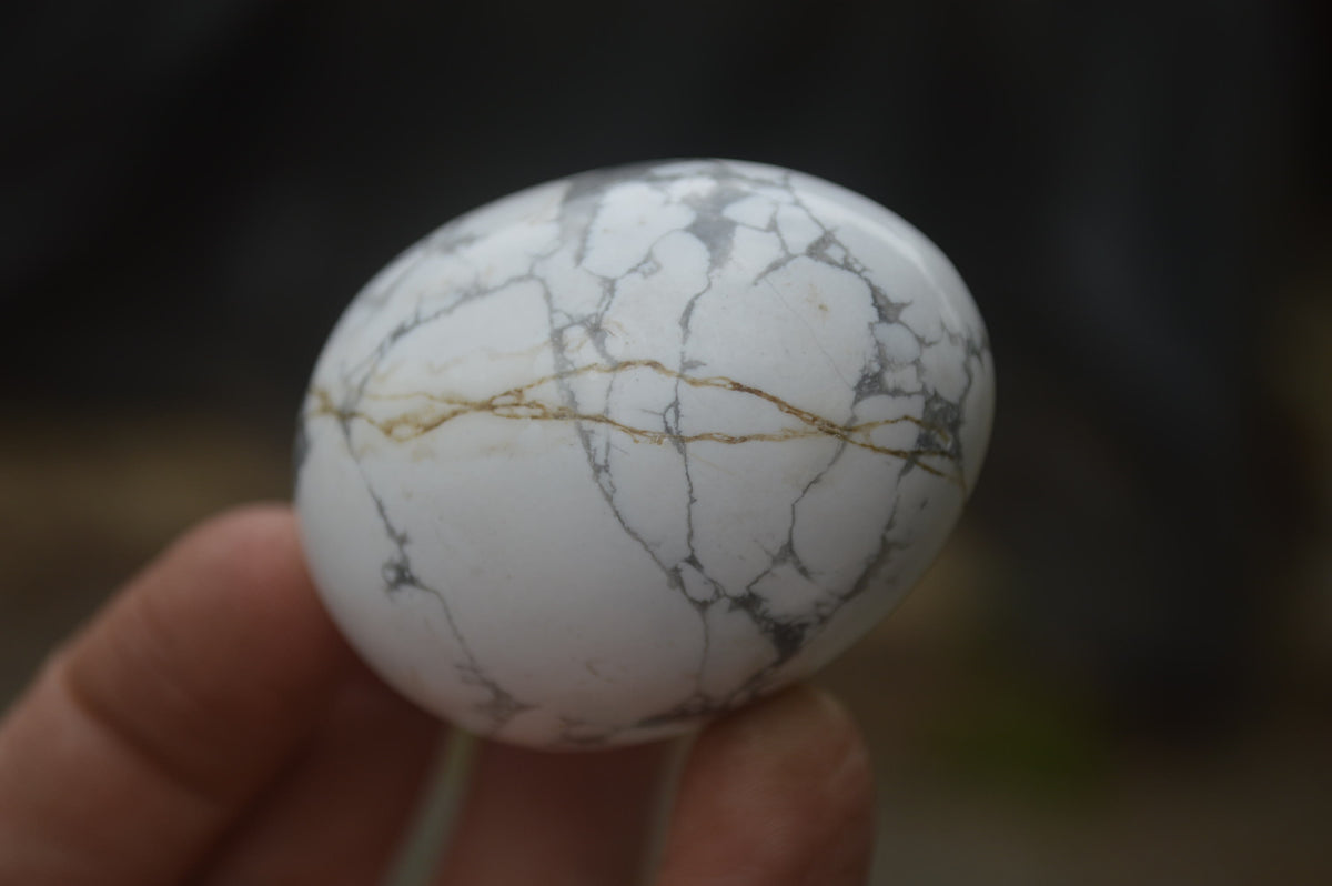 Polished Small Lightning Strike Magnesite - Howlite Gemstone Eggs - Sold Per Item - From Zimbabwe - Toprock Gemstones and Minerals 