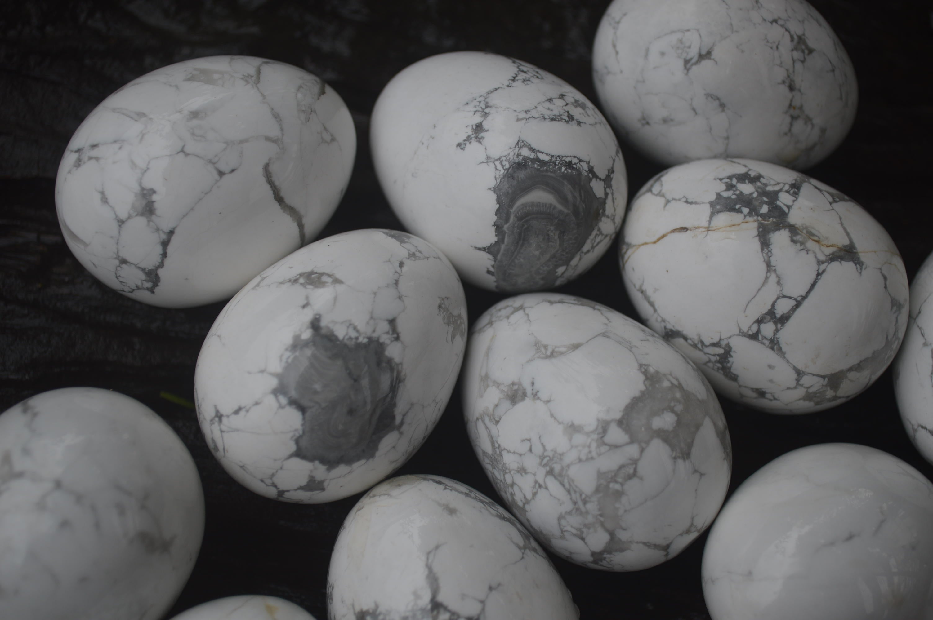 Polished Small Lightning Strike Magnesite - Howlite Gemstone Eggs - Sold Per Item - From Zimbabwe - Toprock Gemstones and Minerals 