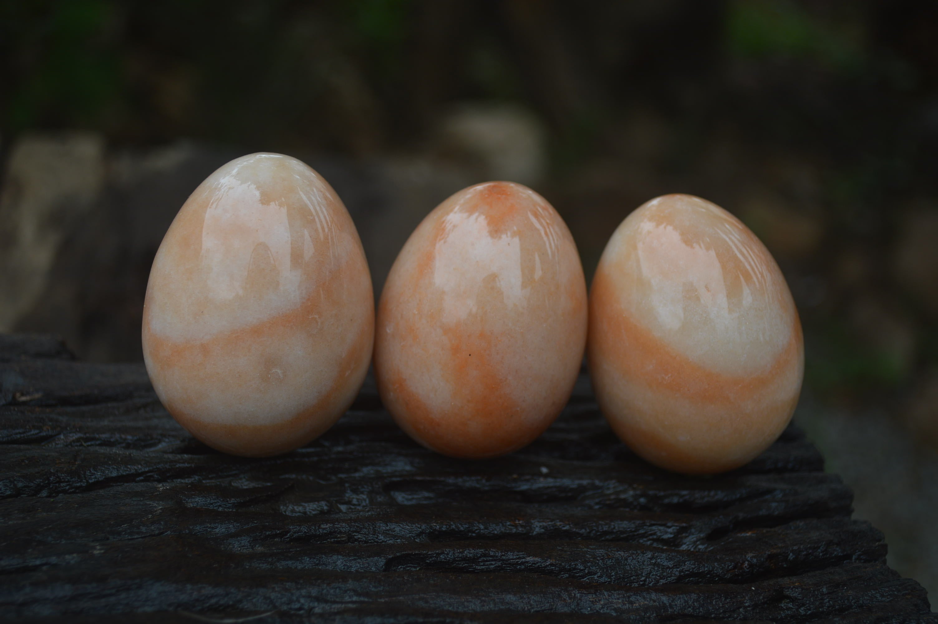 Polished Orange Quartz Gemstone Eggs - Sold Per Item - From Zimbabwe - Toprock Gemstones and Minerals 
