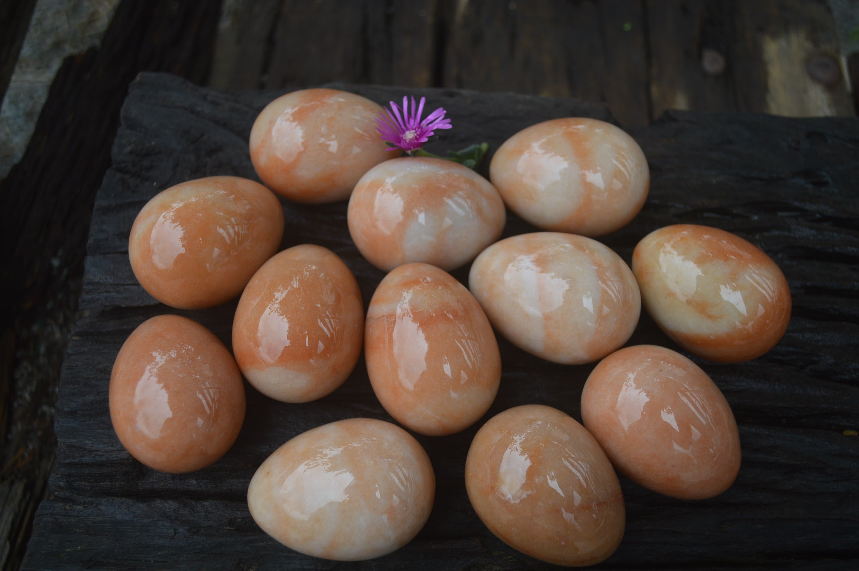 Polished Orange Quartz Gemstone Eggs - Sold Per Item - From Zimbabwe - Toprock Gemstones and Minerals 