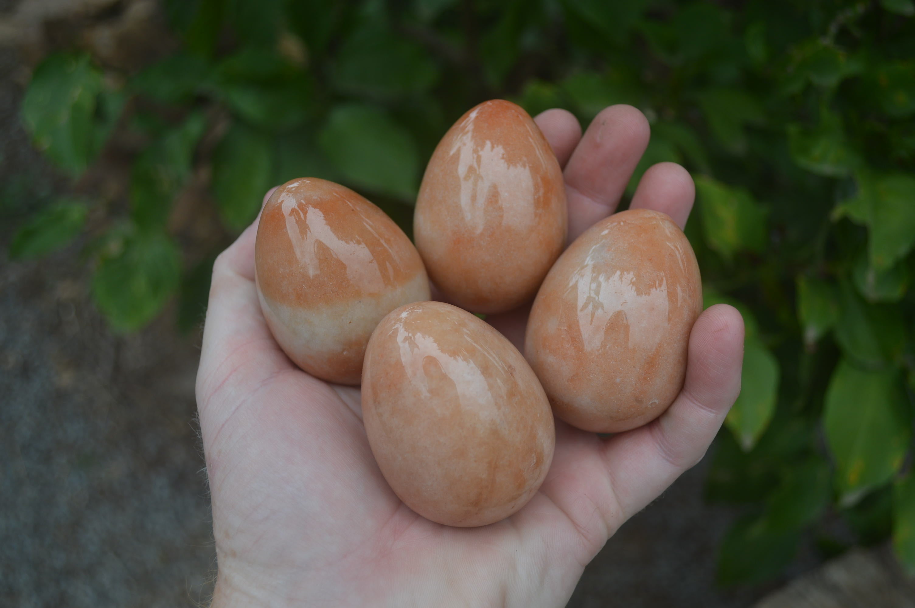 Polished Orange Quartz Gemstone Eggs - Sold Per Item - From Zimbabwe - Toprock Gemstones and Minerals 