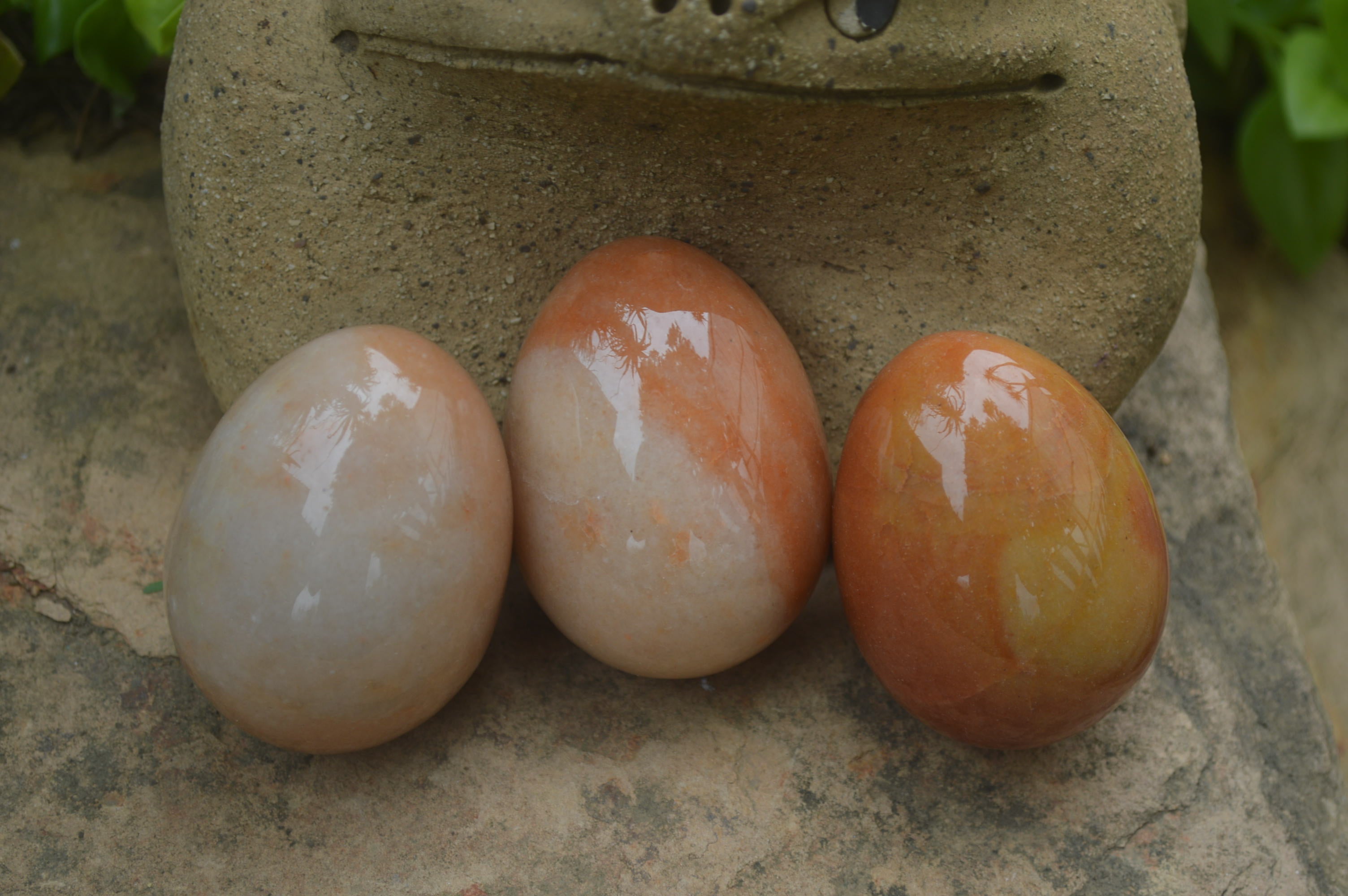 Polished Orange Quartz Gemstone Eggs - Sold Per Item - From Zimbabwe - Toprock Gemstones and Minerals 