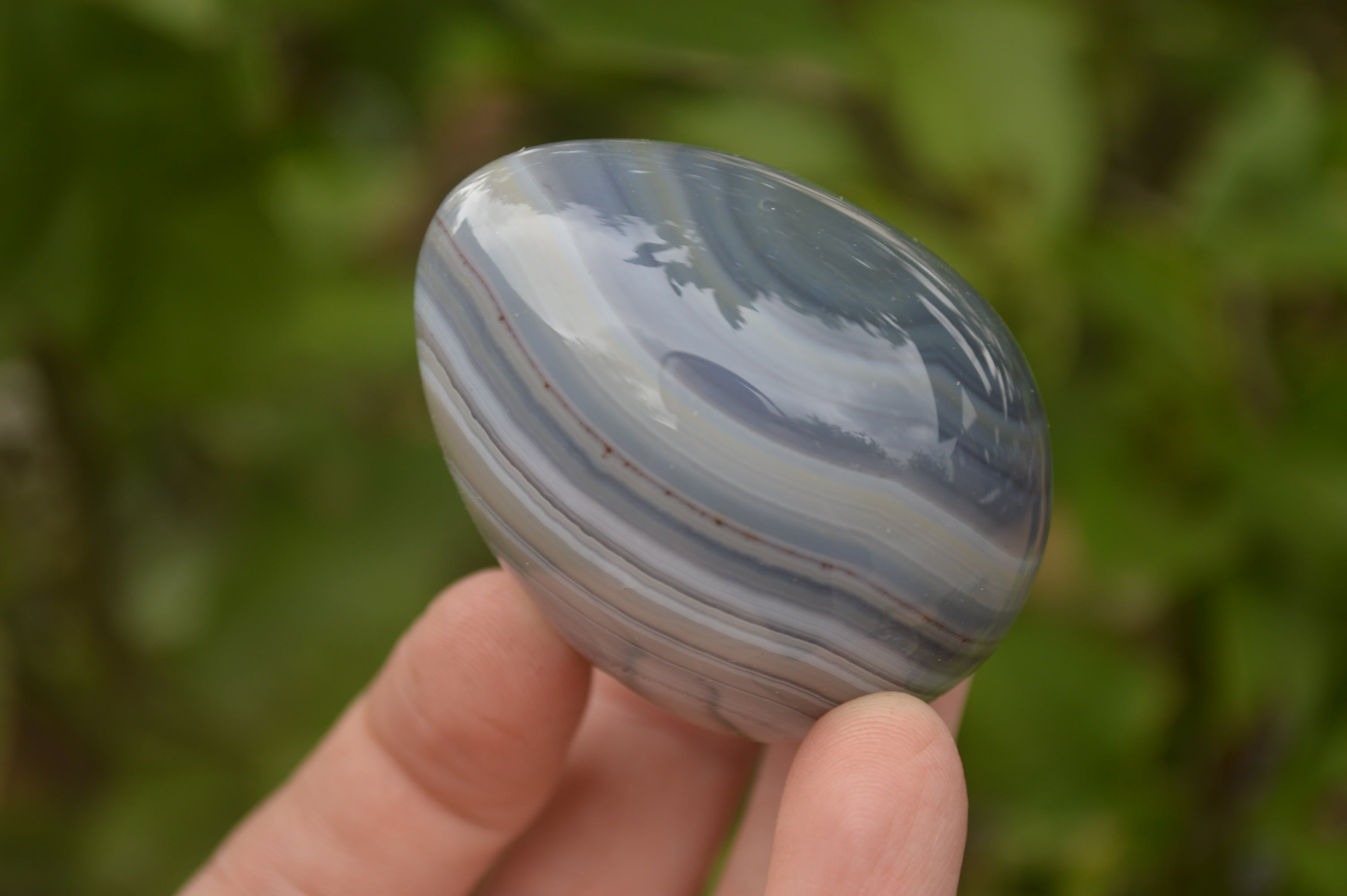 Polished Large Banded Agate Eggs - Sold Per Item - From Madagascar - Toprock Gemstones and Minerals 