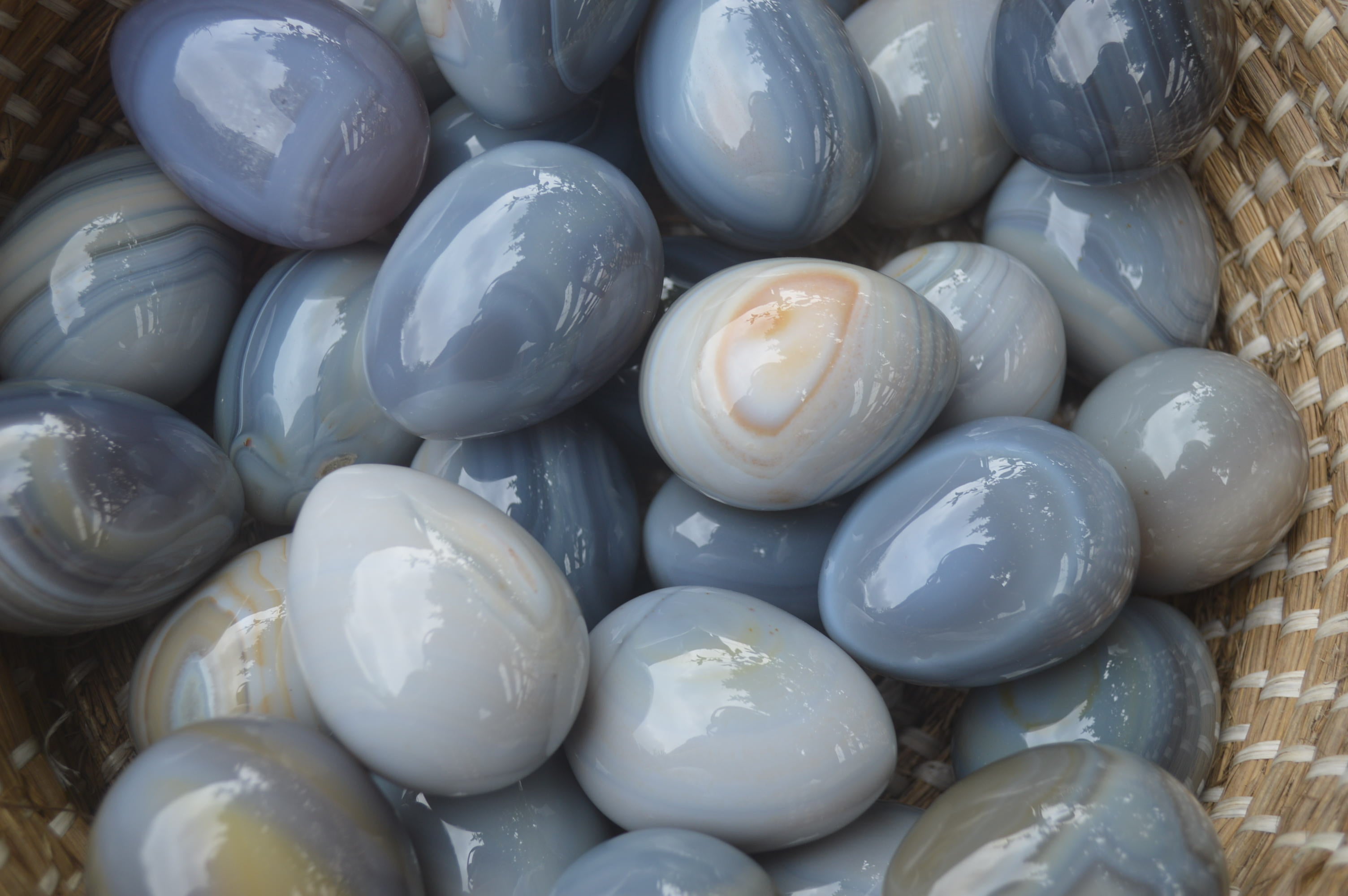Polished Large Banded Agate Eggs - Sold Per Item - From Madagascar - Toprock Gemstones and Minerals 