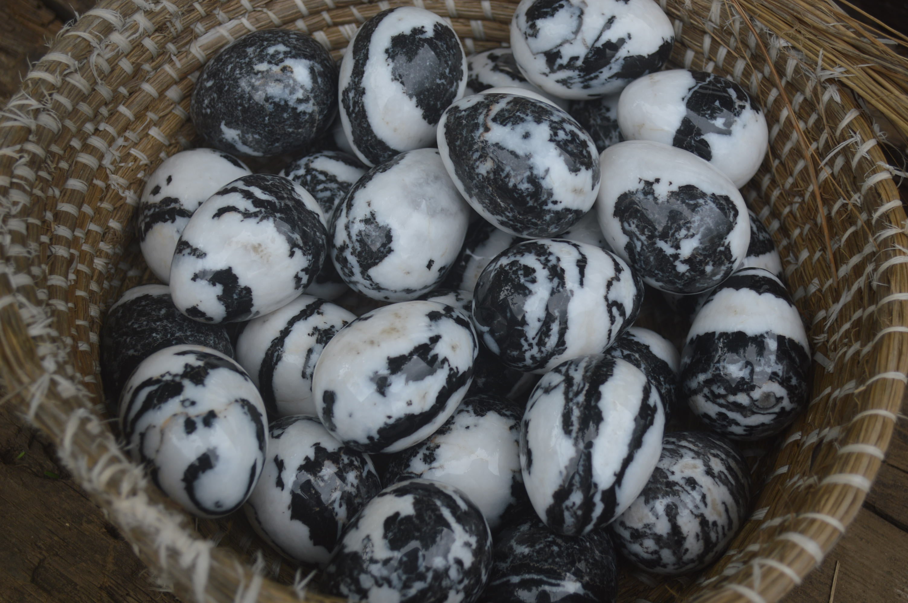 Polished Zebra Marble Eggs - Sold Per Item - From Australia - Toprock Gemstones and Minerals 