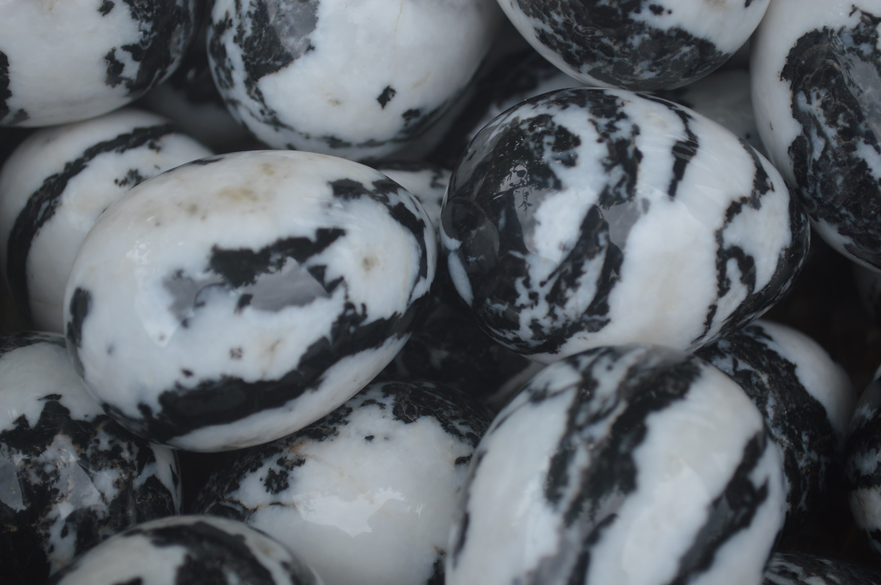 Polished Zebra Marble Eggs - Sold Per Item - From Australia - Toprock Gemstones and Minerals 