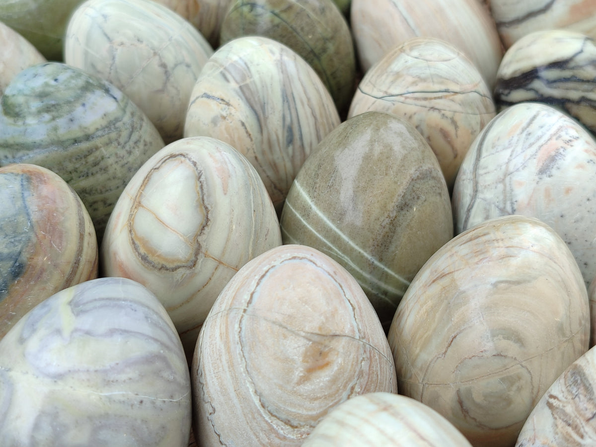 Polished African Banded Butter Jade Eggs - Sold Per Item - From Bronkhorstspruit, South Africa - Toprock Gemstones and Minerals 