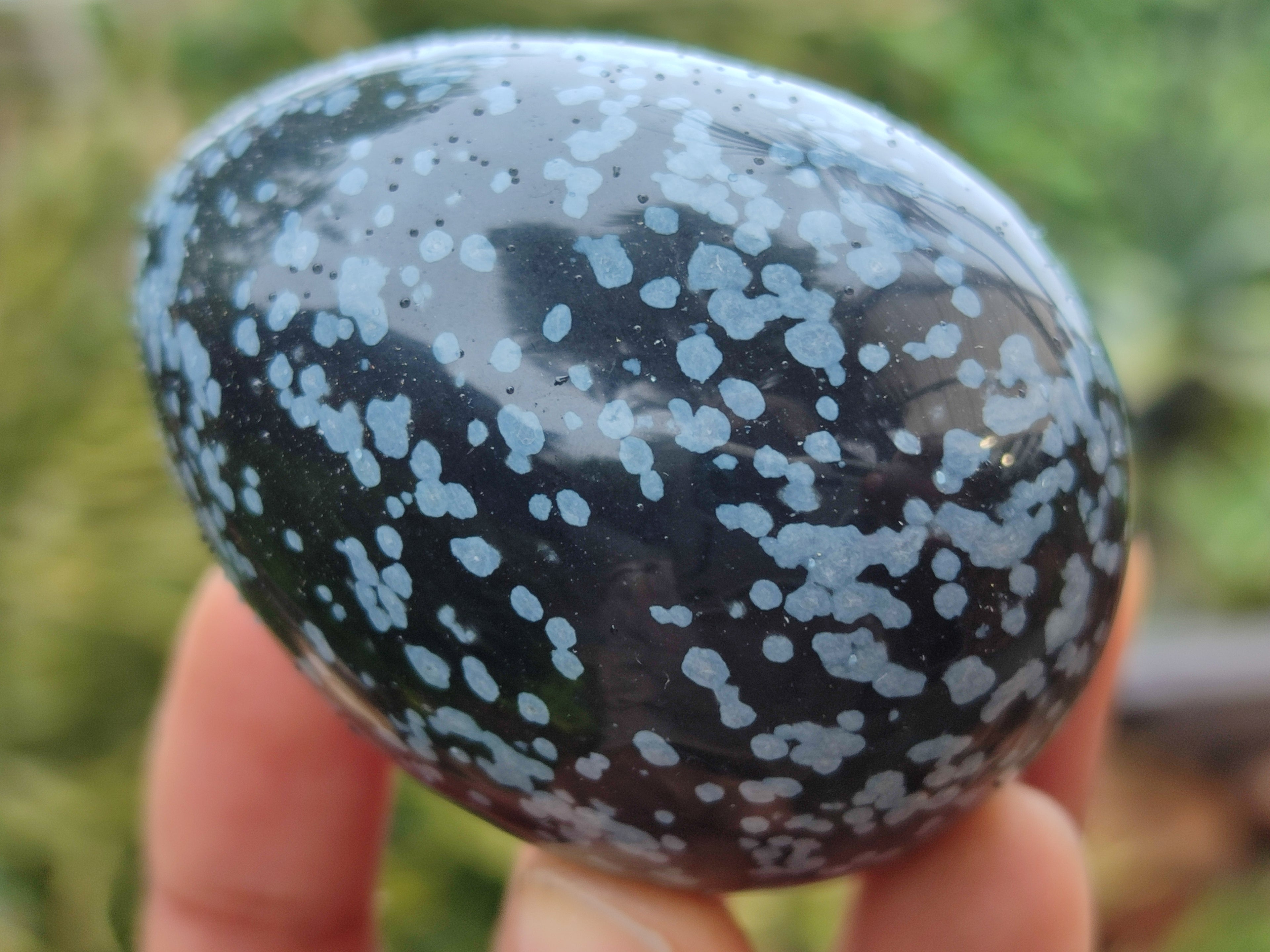 Polished Snowflake Obsidion Gemstone Eggs - Sold Per Item - From Mexico - Toprock Gemstones and Minerals 