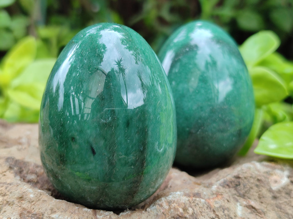 Polished Green Quartz Gemstone Eggs - Sold Per Item - From Zimbabwe - Toprock Gemstones and Minerals 