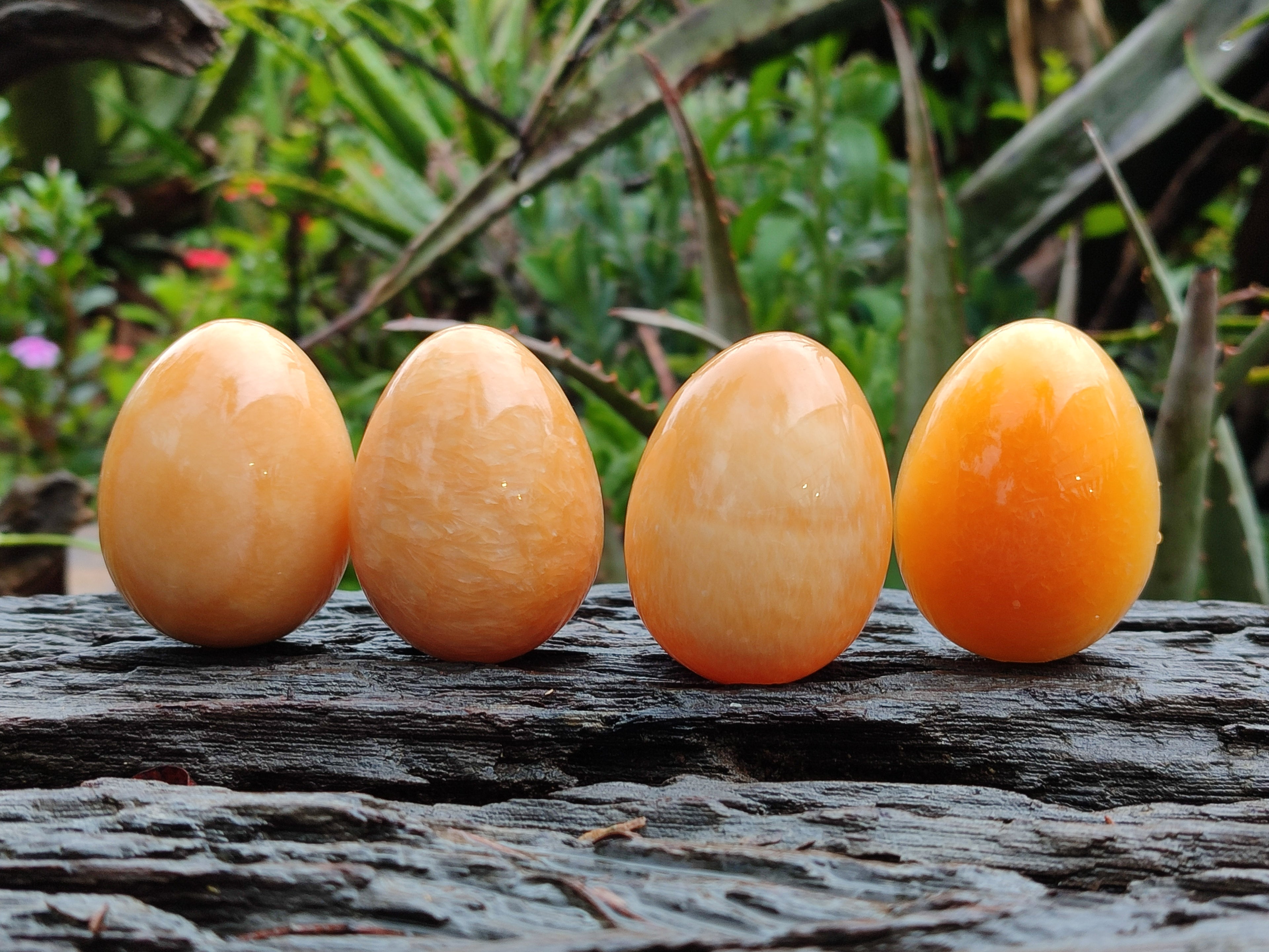Polished Honey Aragonite Gemstone Eggs - Sold Per Item - From Namibia - Toprock Gemstones and Minerals 