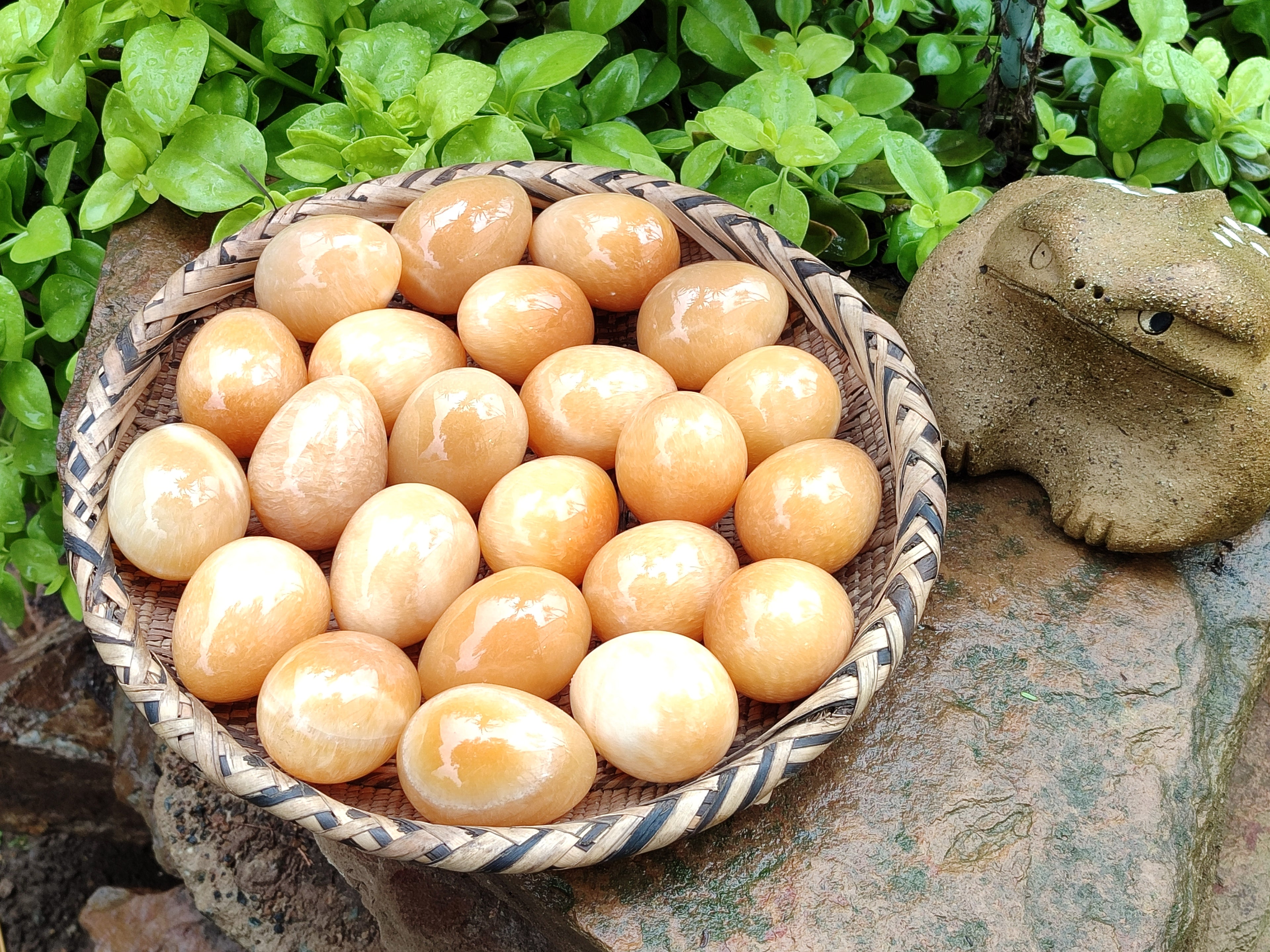 Polished Honey Aragonite Gemstone Eggs - Sold Per Item - From Namibia - Toprock Gemstones and Minerals 