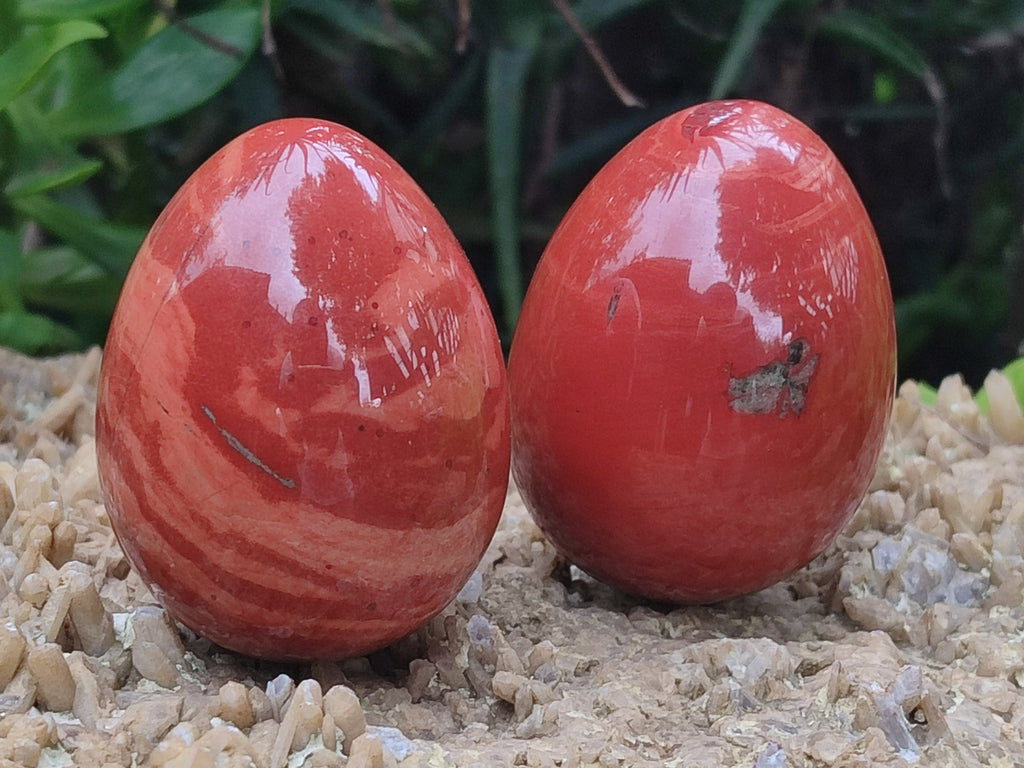 Polished Red Jasper Gemstone Eggs - Sold Per Item - From Northern Cape, South Africa - Toprock Gemstones and Minerals 