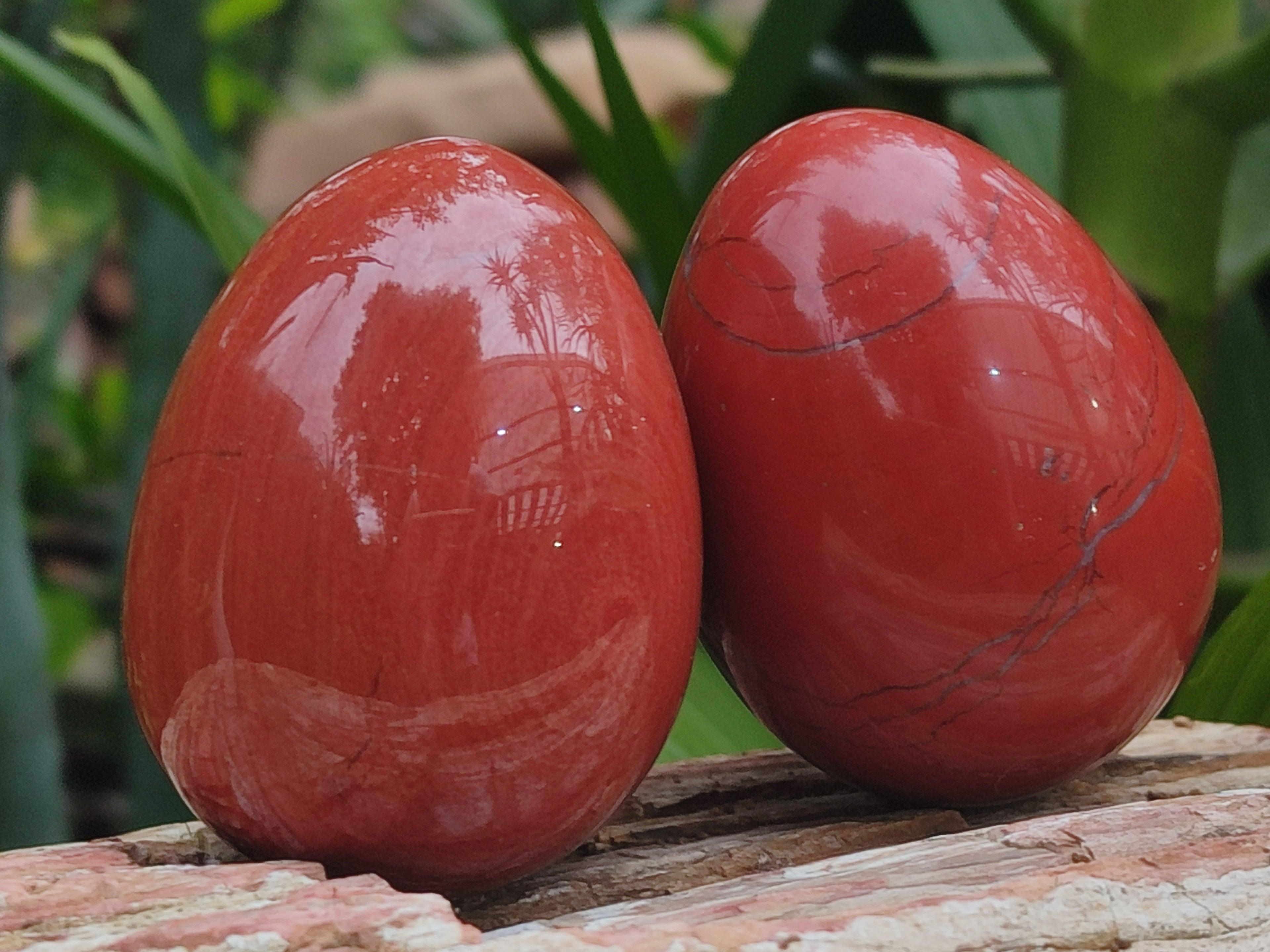 Polished Red Jasper Gemstone Eggs - Sold Per Item - From Northern Cape, South Africa - Toprock Gemstones and Minerals 